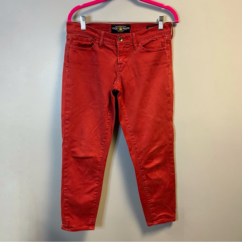 Lucky Brand Red Charlie Capri Skinny Jeans Sz 6/28 EUC - no flaws